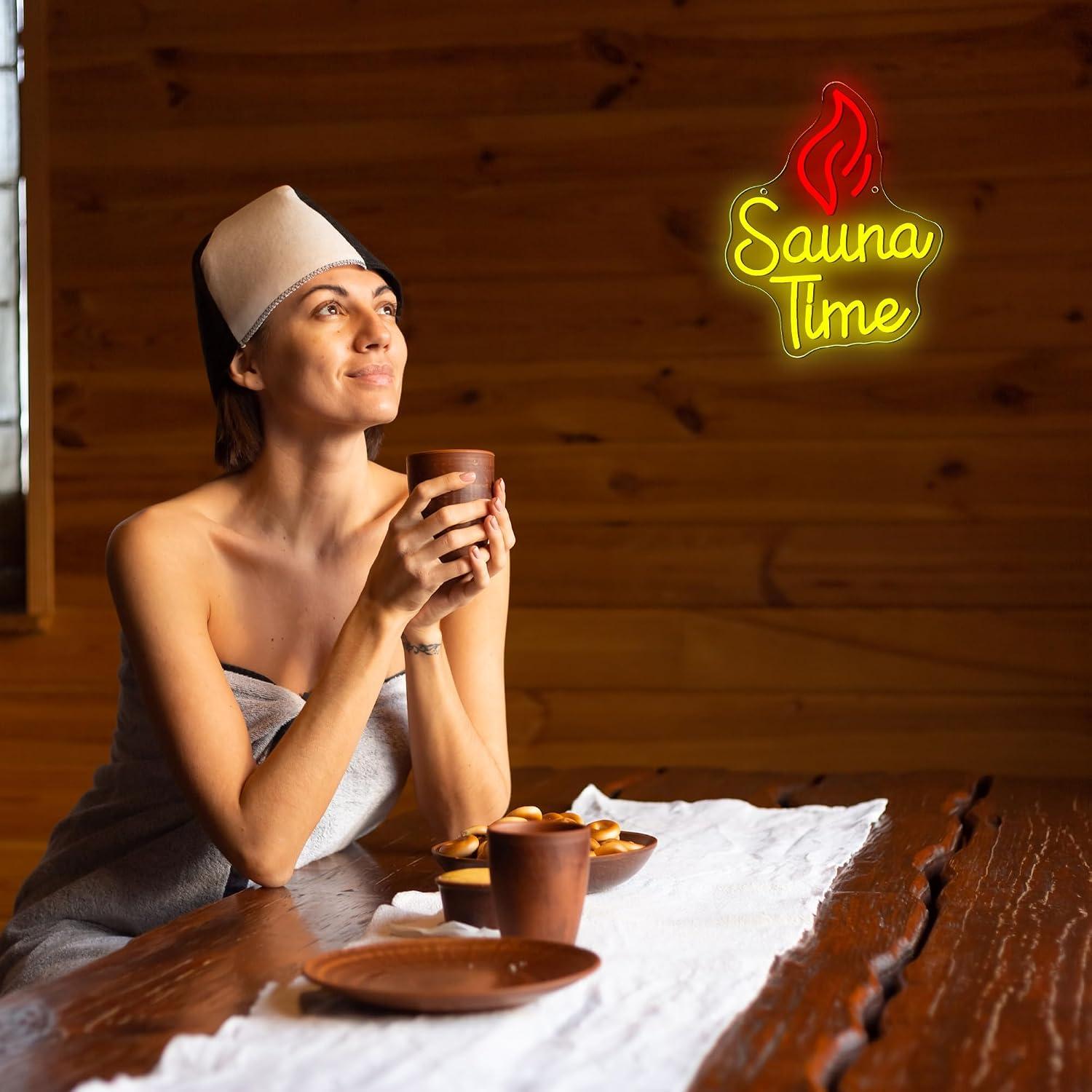 Неоновая вывеска Sauna Time с  – обзор и цена Spa Wellness Gym